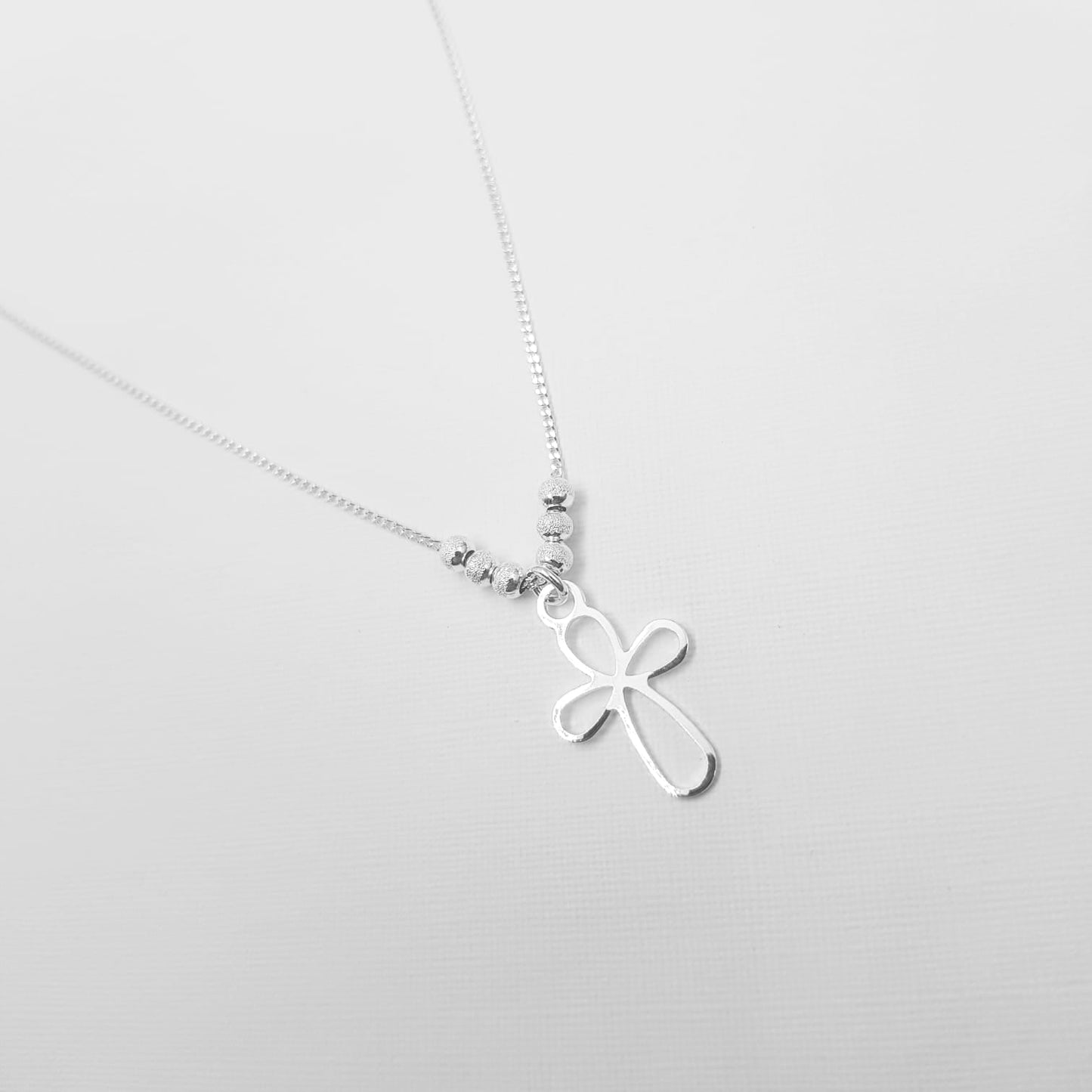 Cadena más dije cruz Plata 925