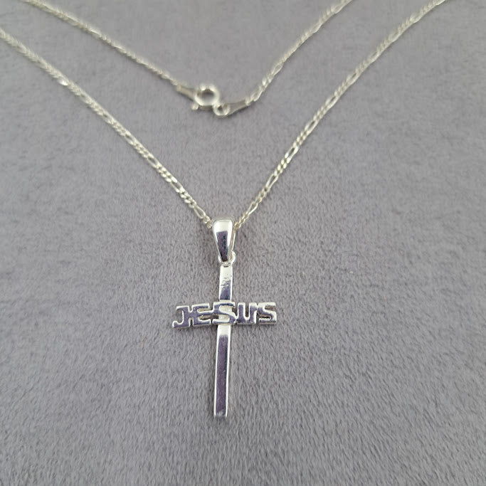 CADENA MAS DIJE CRUZ JESUS PLATA925