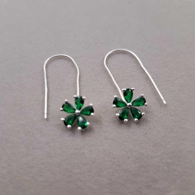Arete Verde Plata 925