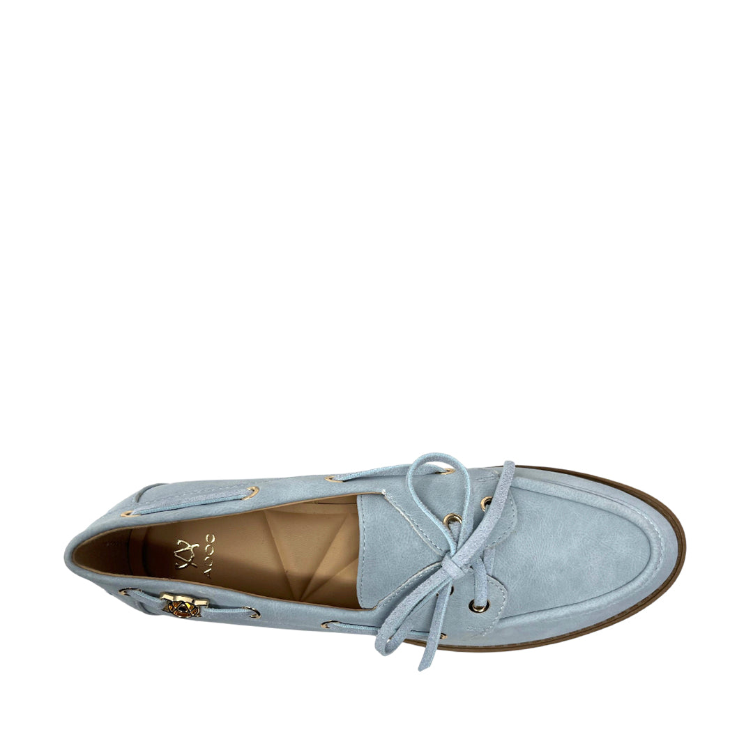 Mocasines Fred para mujer color celeste
