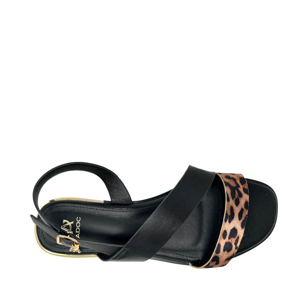 Sandalias flats Galatea para mujer color leopardo