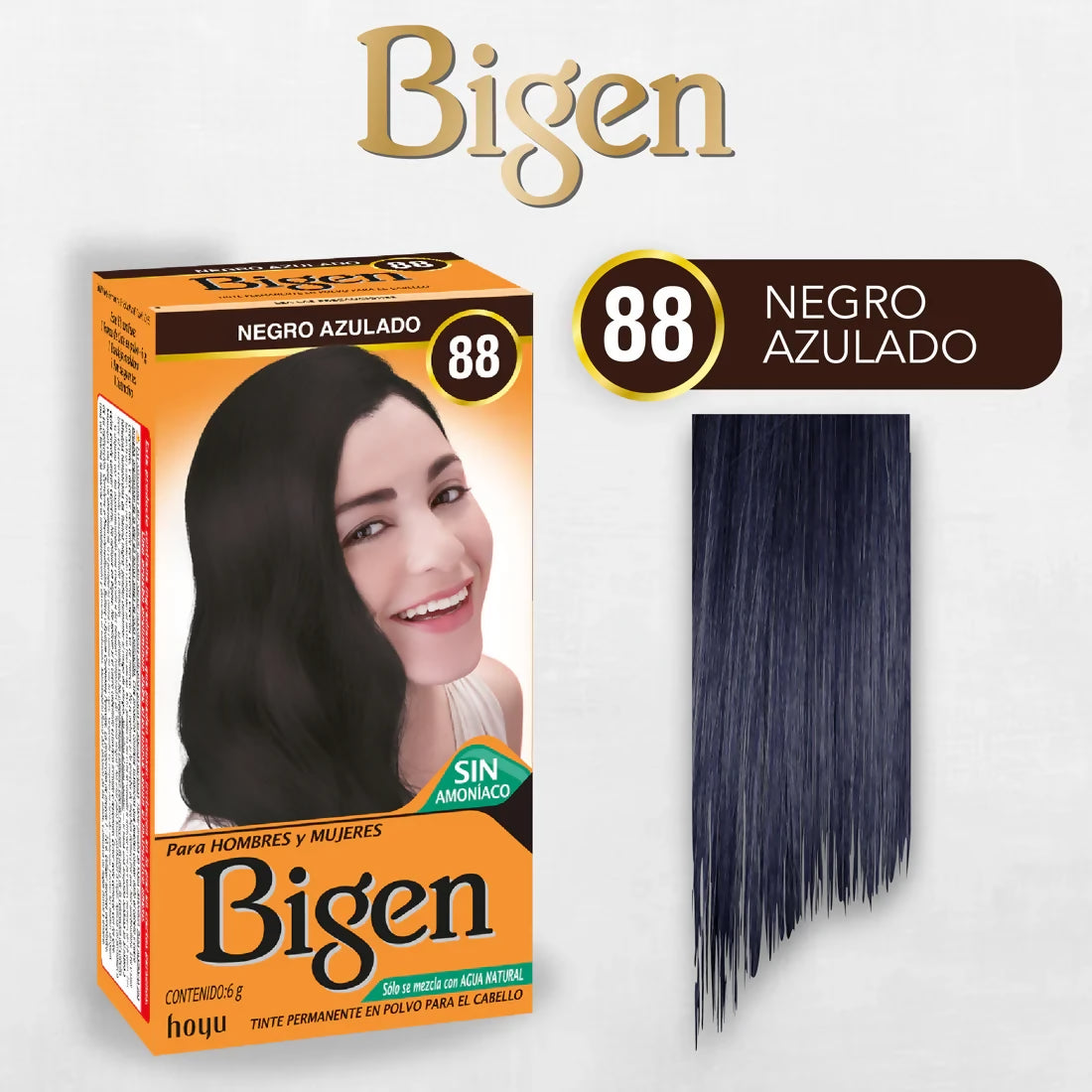 TINTE BIGEN EN POLVO Tinte No. 88 - Negro Azulado