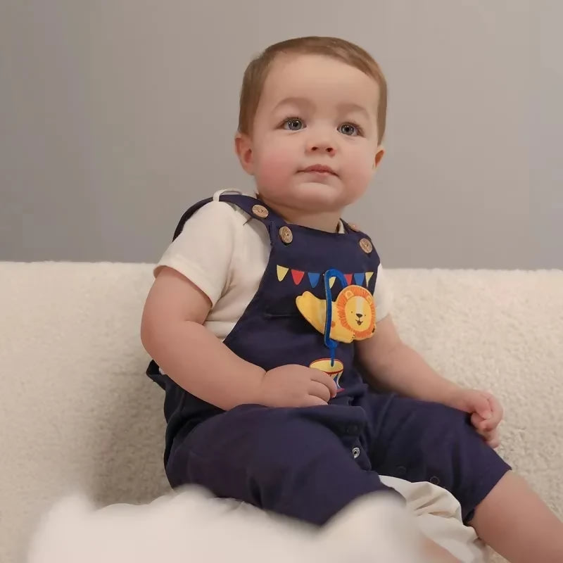 Overol para Bebé: pantalón y camisa, diseño de animalitos