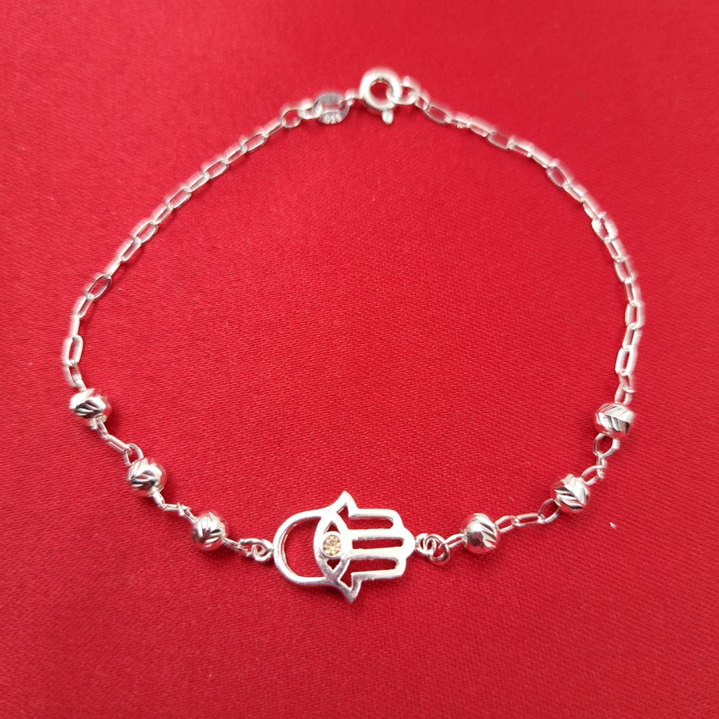 PULSERA MANO DE FATIMA. PLATA 925