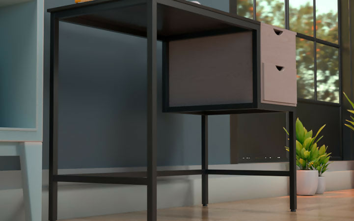 Desk Sgl Lvl w/Drawer Spice Brown