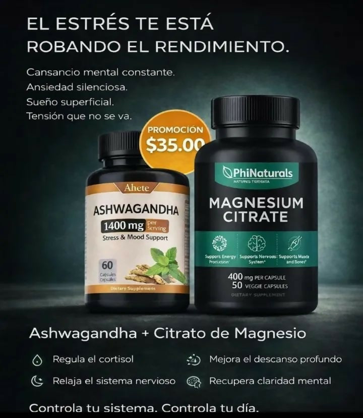 Ashwagandha + Citrato de Magnesio