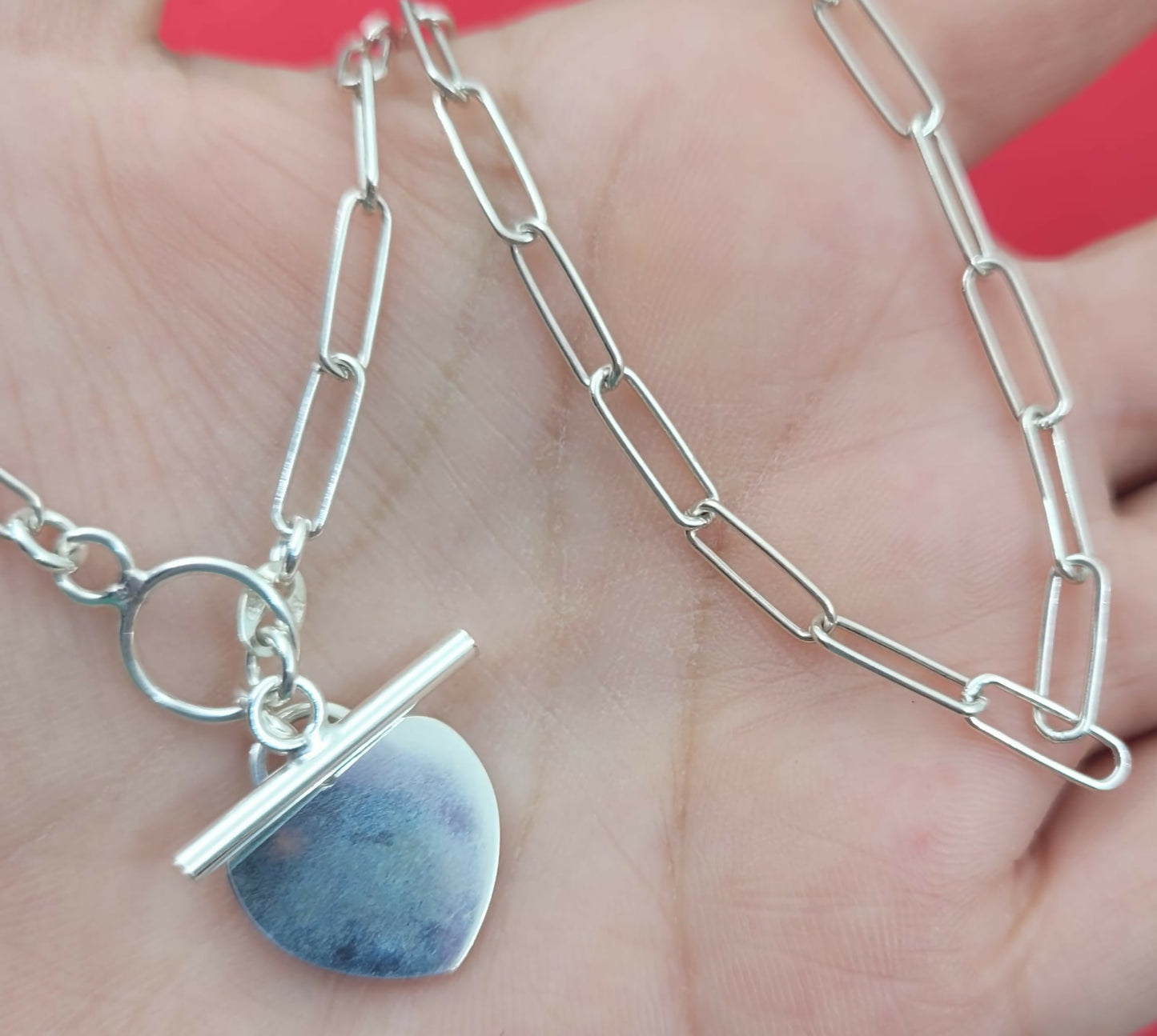 Cadena clip Corazón Plata 925
