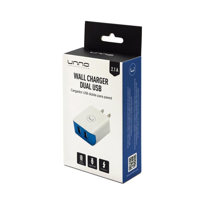 Cargador Dual De Pared USB 2.1a Unno