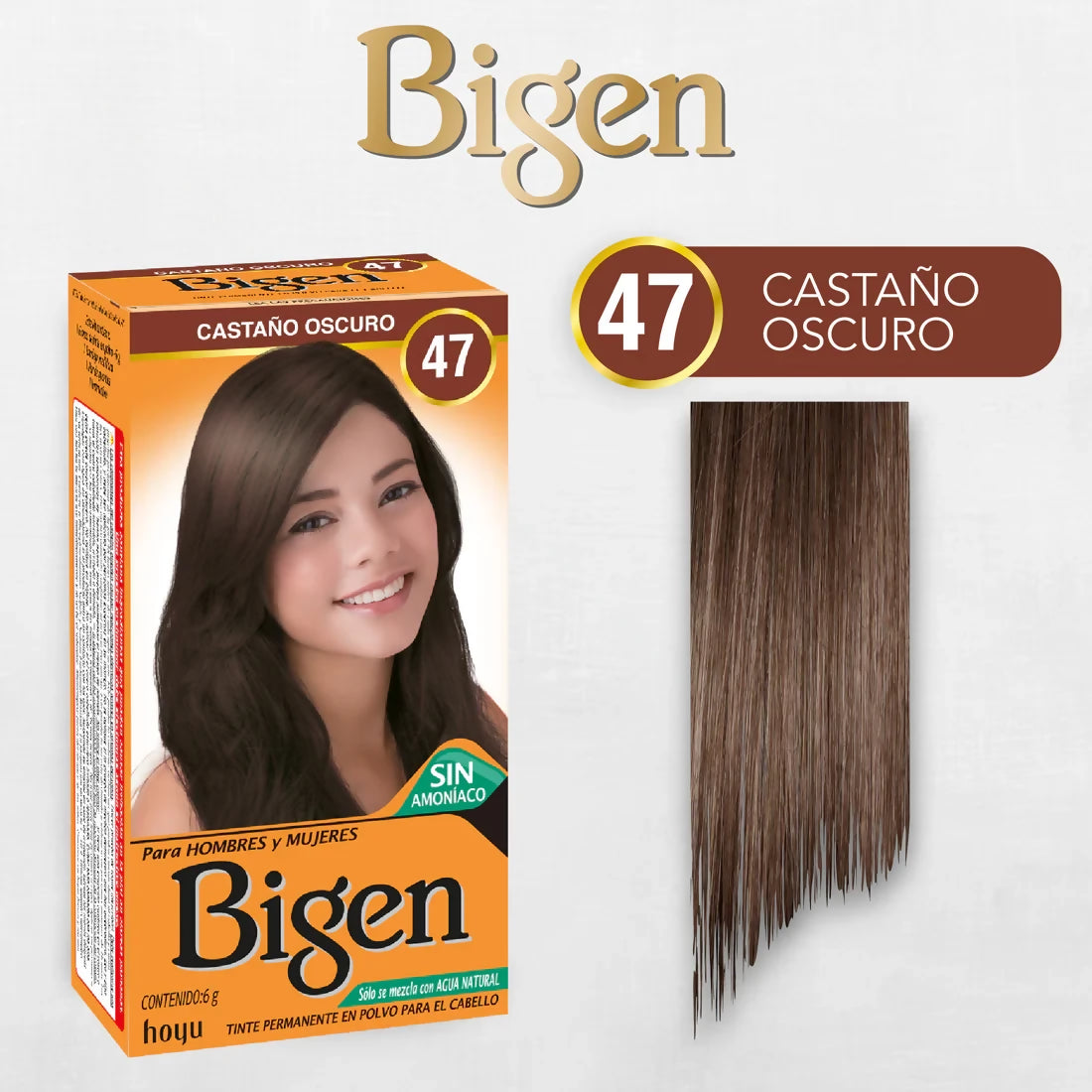 TINTE BIGEN EN POLVO Tinte No. 47 - Castaño Oscuro