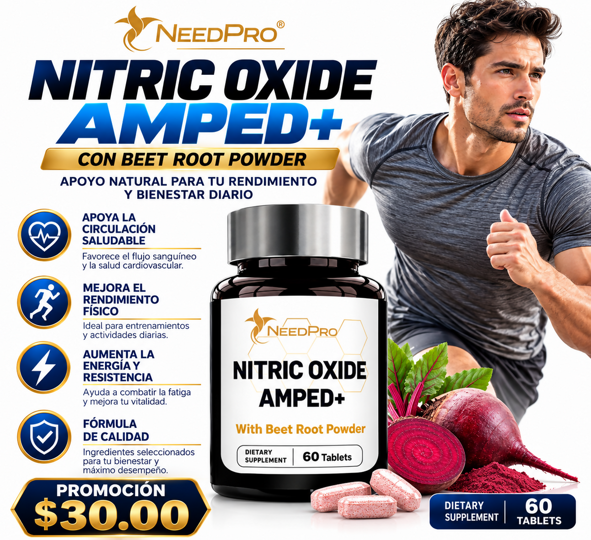 NeedPro Nitric Oxide Amped+