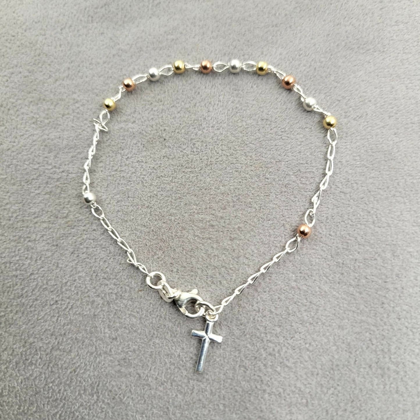 PULSERA ROSARIO COLORES PLATA 925