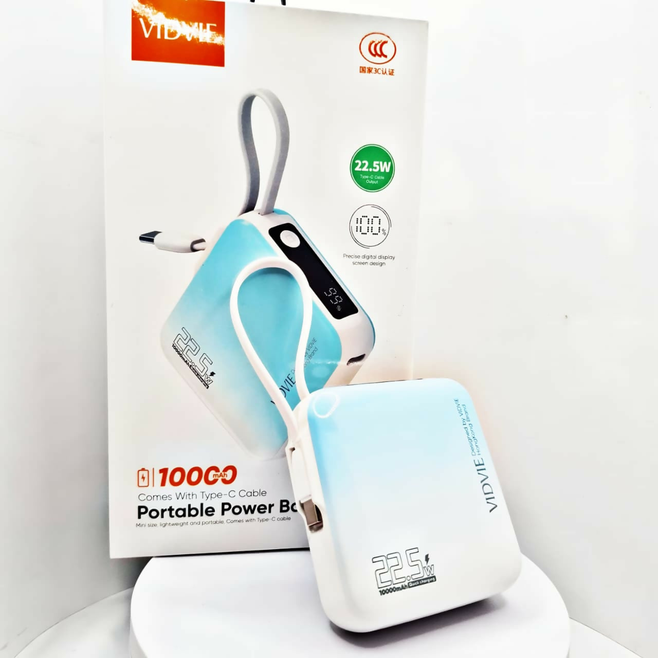 BATERIA PORTATIL VIDVIE PB7019 TIPO-C 10 CELESTE