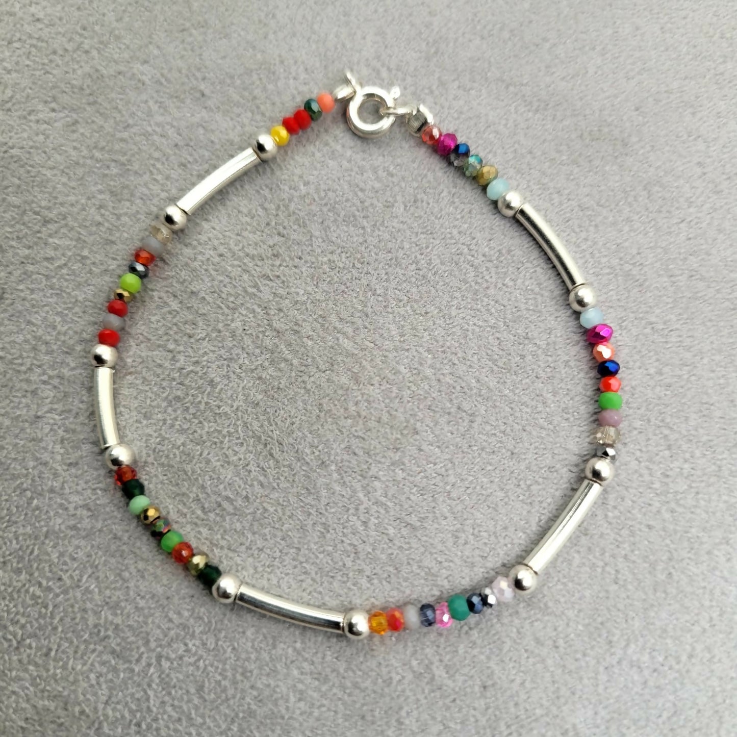 Pulsera Colores cristales Plata 925