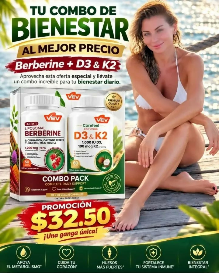 BERBERINA LIPOSOMAL + VITAMINAS D3 + K2
