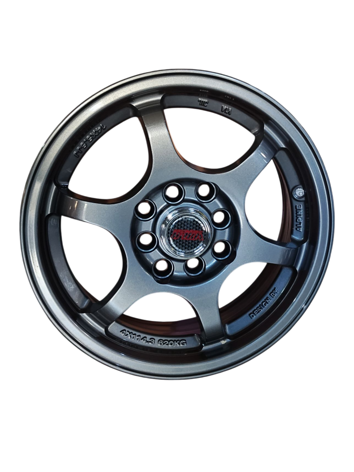 Juego de 4 rines de 4 hoyos RAVS - gris