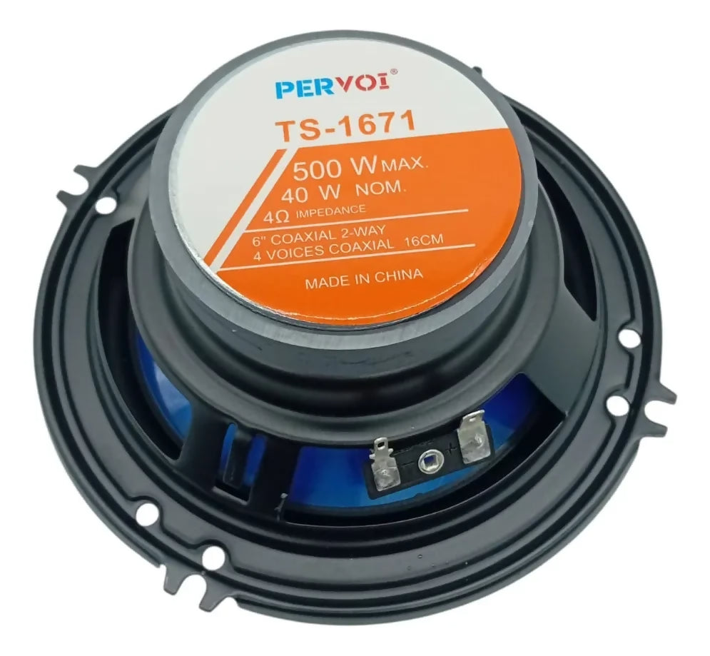 Parlantes para Carro PERVOI CTC-1671 6.5" 3 Vías 500W Máx. 40W RMS 4 Ohm
