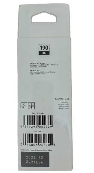 Tinta Canon PIXMA 190BK