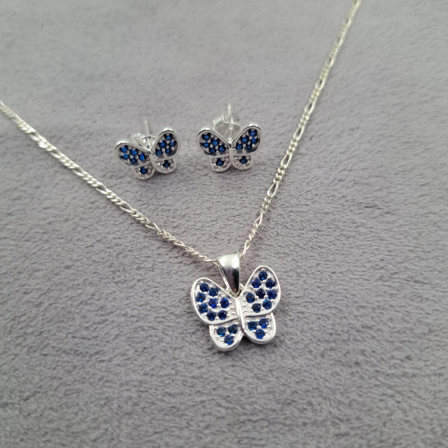 Cadena mas dije Mariposa más Aretes, Plata 925