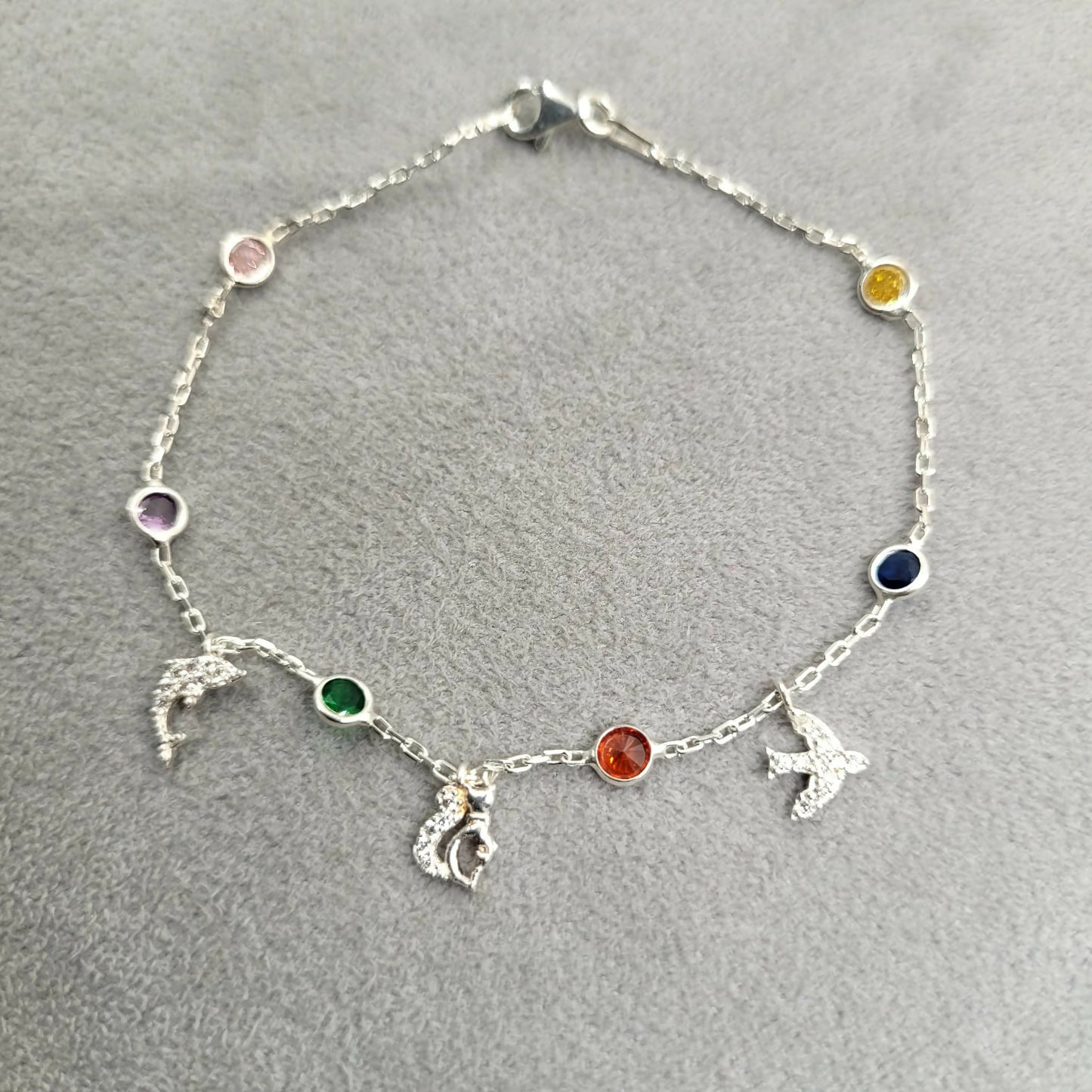 Pulsera Cristal Colores Plata 925