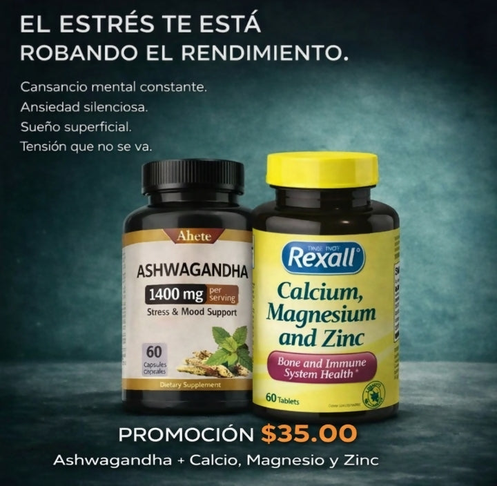Ashwagandha + Calcio, Magnesio y Zinc