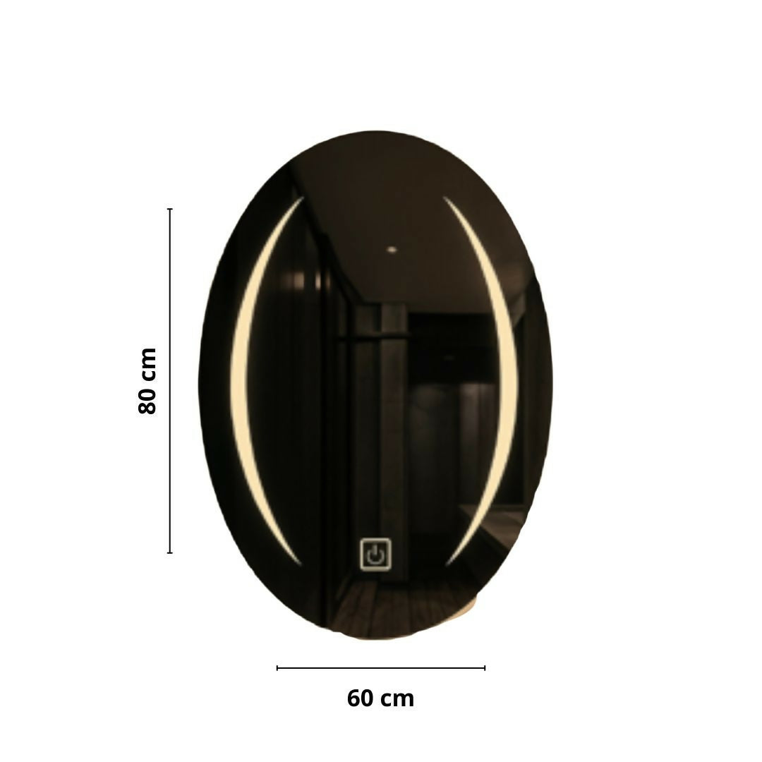 ESPEJO OVALADO AURORA LUZ LED 60X80