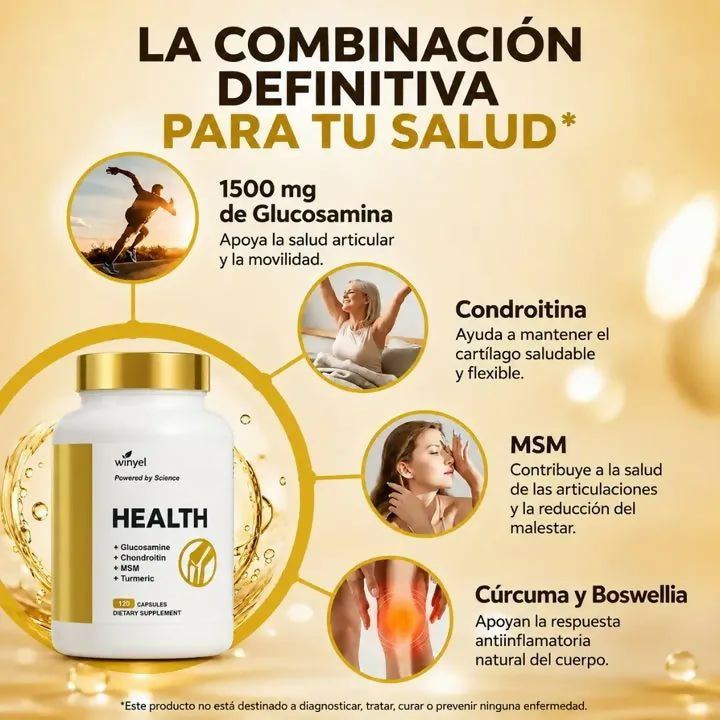 GLUCOSAMINA + CONDROITINA + MSM + CÚRCUMA.