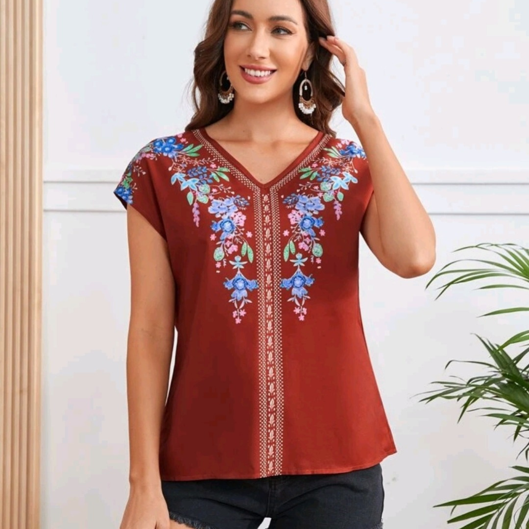 Blusa poliester - Dark Red, L