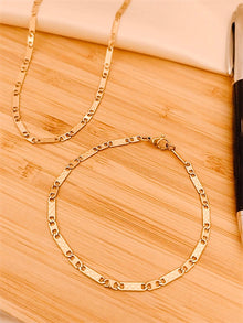 Set dorado de hombre pulsera y cadena