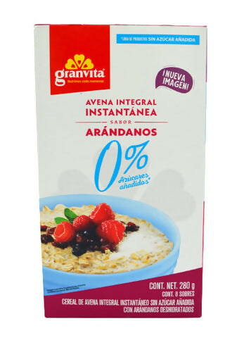AVENA INSTANTANEA 0% SIN AZUCAR - Arándanos caja 280g (GRANVITA)