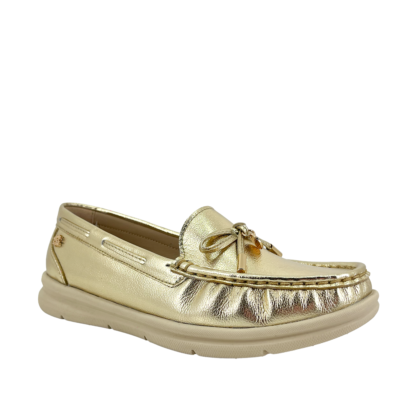 Mocasines Raque para mujer color dorado