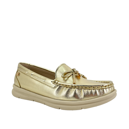 Mocasines Raque para mujer color dorado