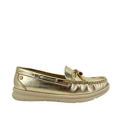 Mocasines Raque para mujer color dorado