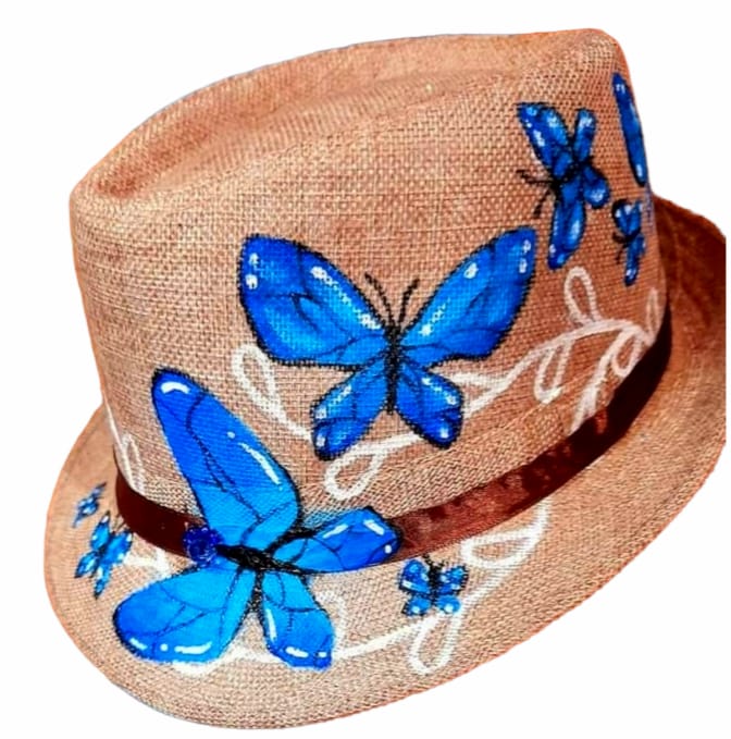 Sombrero estilo cubano - Pintado a mano
