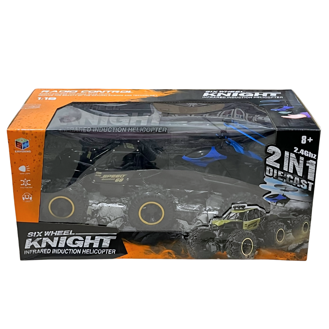 Vehículo todo terreno con helicóptero