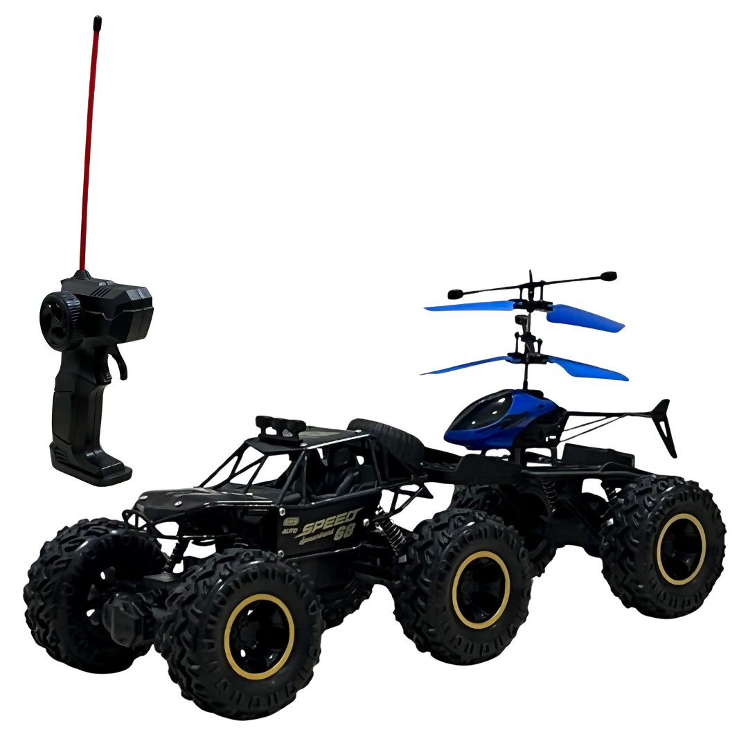 Vehículo todo terreno con helicóptero