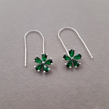 Arete Verde Plata 925