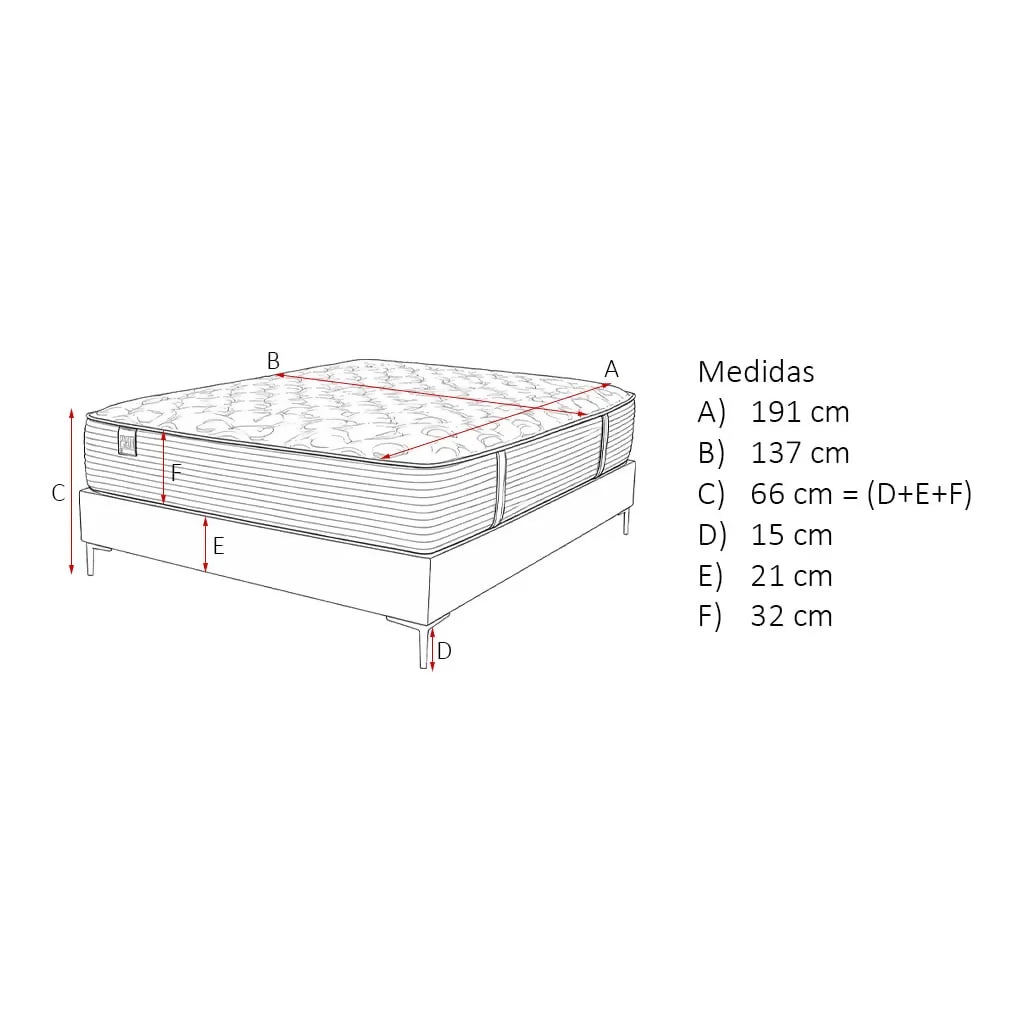 Cama Radiance Air Gel Mattress Taupe Gris confort firme