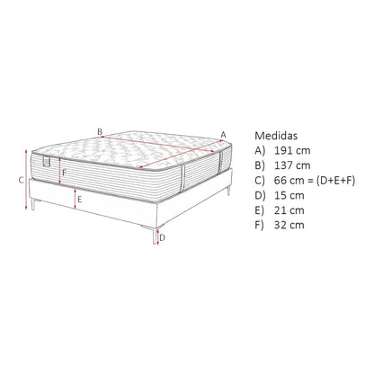 Cama Radiance Air Gel Mattress Taupe Gris confort firme