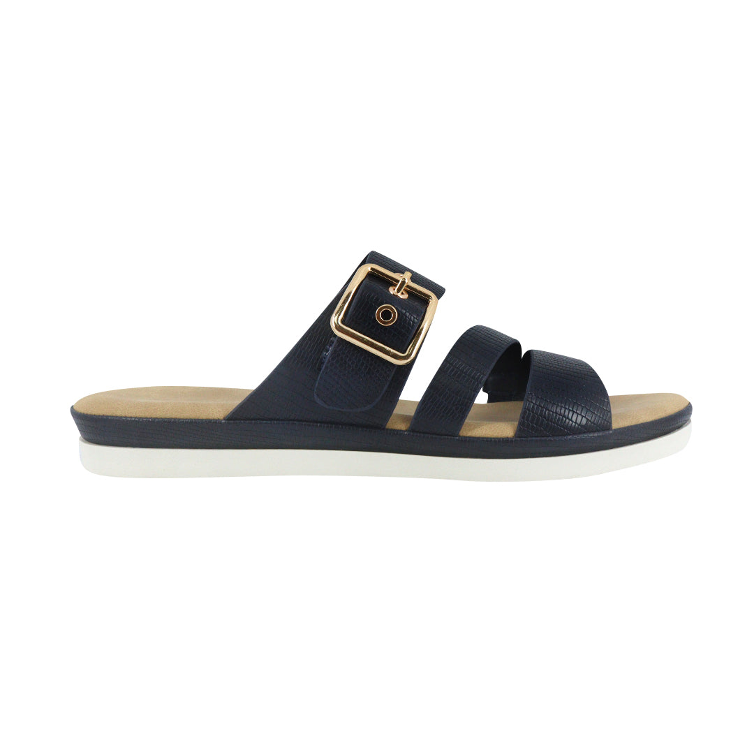Sandalias flats Olessa navy para Mujer