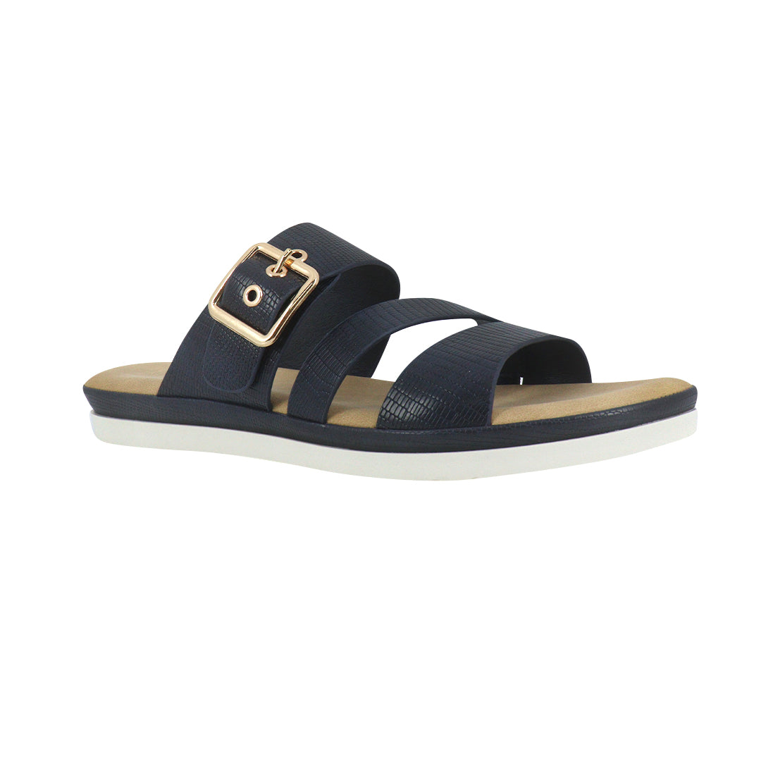 Sandalias flats Olessa navy para Mujer