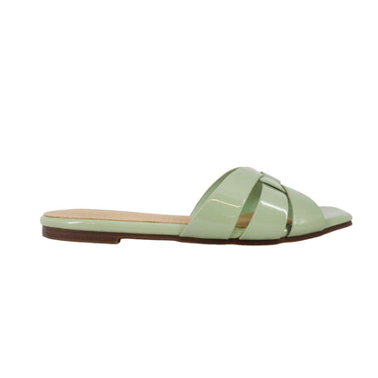 Sandalias slip on Dariana color verde para mujer