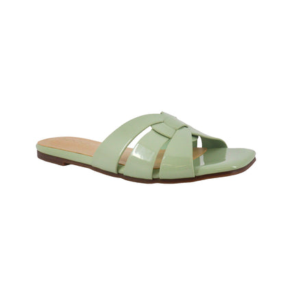 Sandalias slip on Dariana color verde para mujer