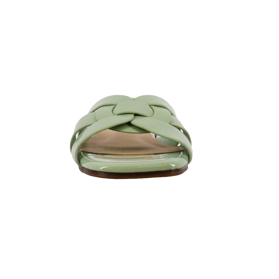 Sandalias slip on Dariana color verde para mujer