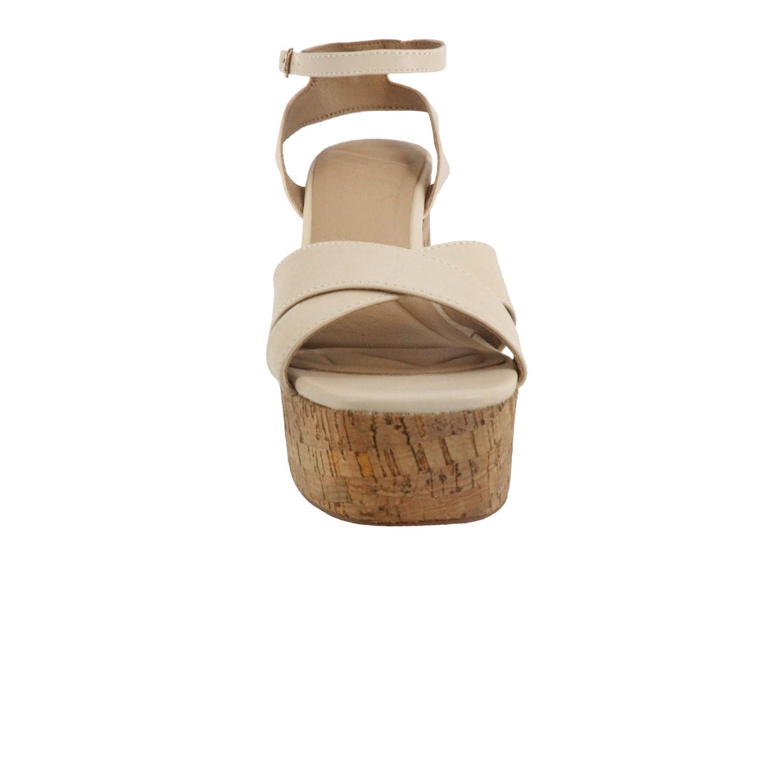 Sandalias de tacón Brena color nude para mujer