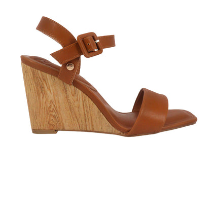 Sandalias de cuña Capri color tan para mujer