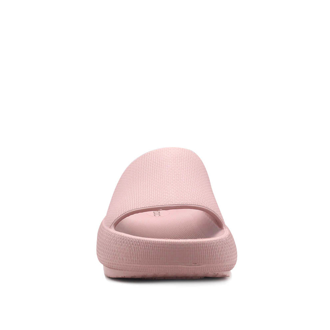Sandalias flats Puffy para mujer color rosado