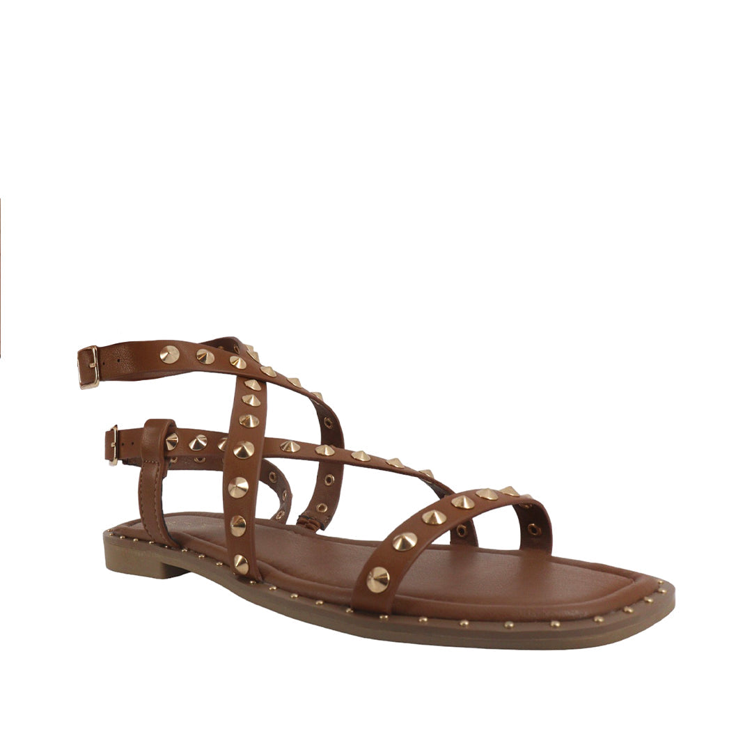 Sandalias flats Gia color tan