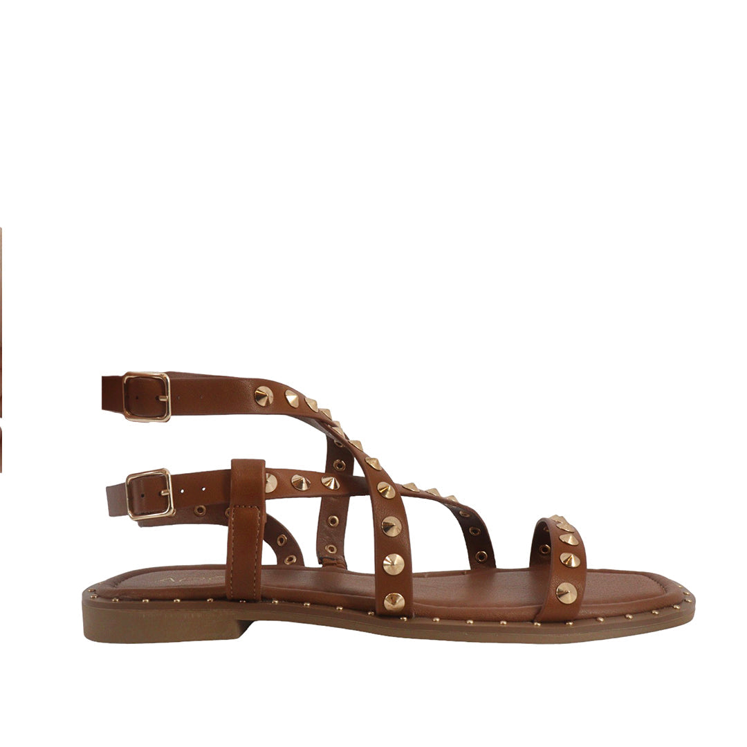 Sandalias flats Gia color tan