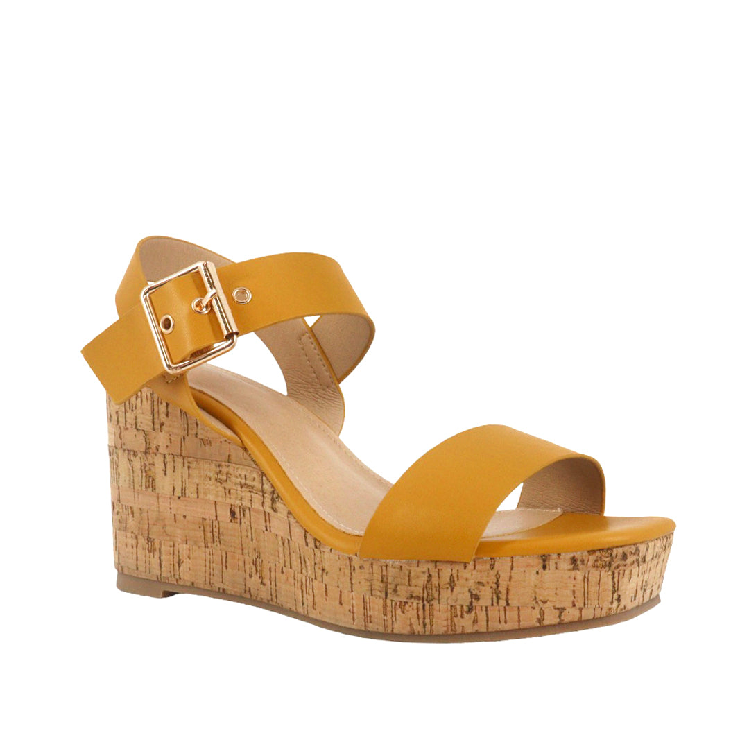 Sandalias de cuña Kata color amarillo