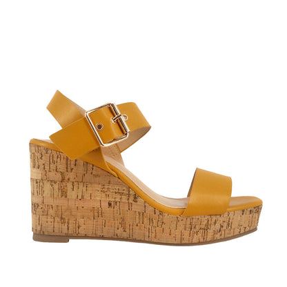 Sandalias de cuña Kata color amarillo